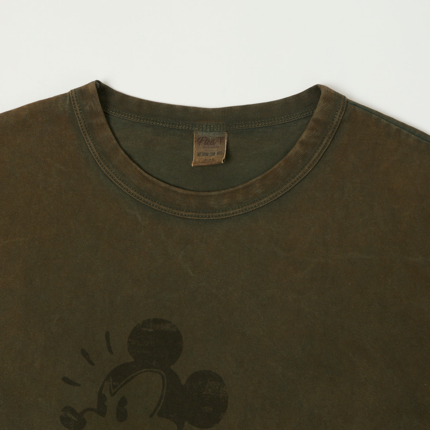Flea-T 1950s 'Mono Rebel Mickey' T-Shirt - Brown