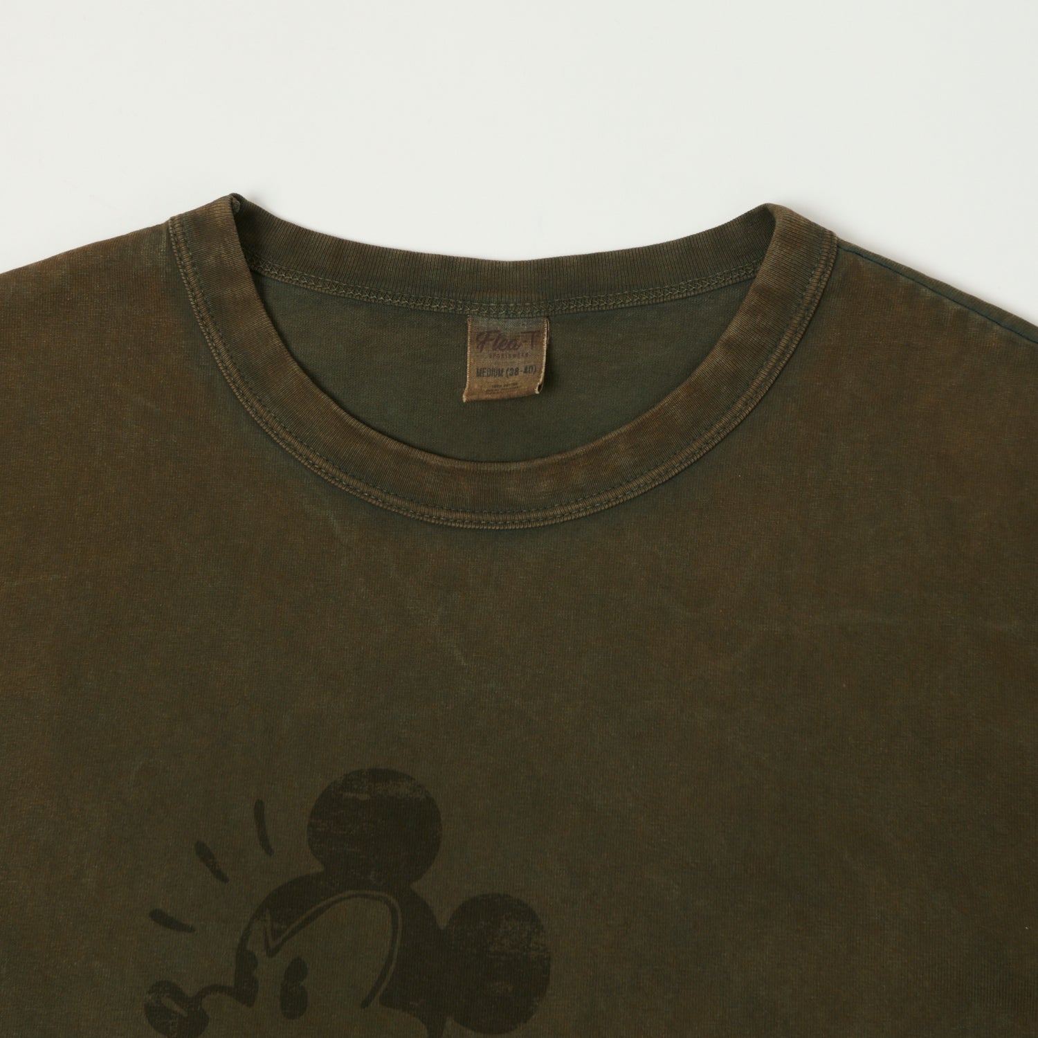 Flea-T 1950s 'Mono Rebel Mickey' T-Shirt - Brown