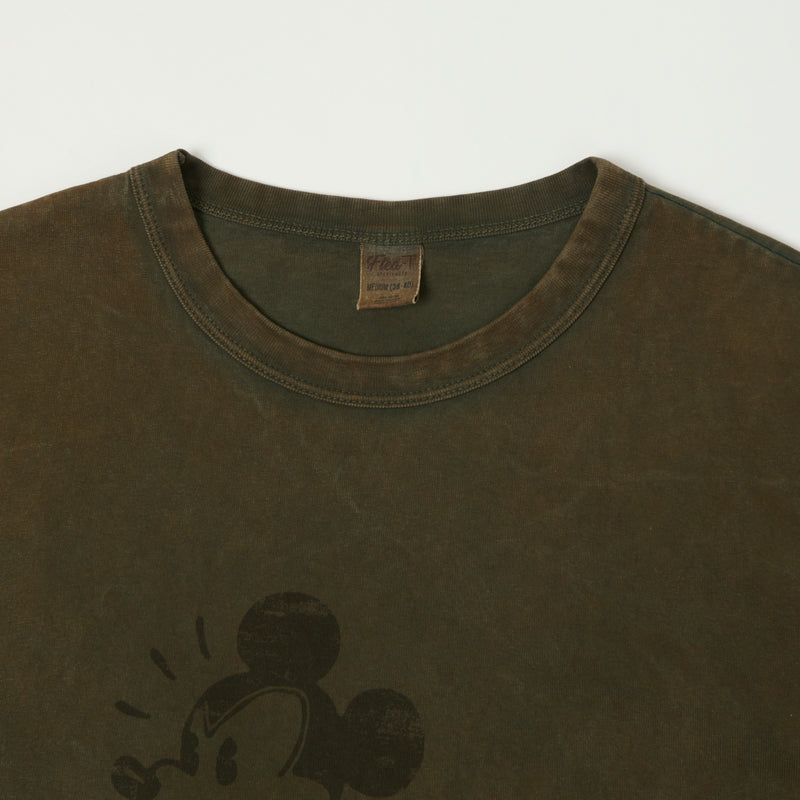 Flea-T 1950s 'Mono Rebel Mickey' Short Sleeve T-Shirt - Brown