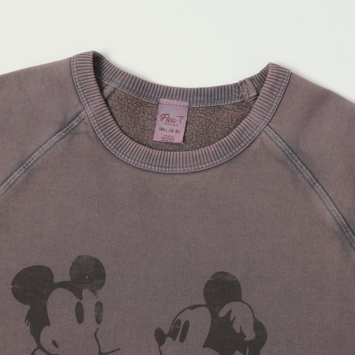 Flea-T 1950s Raglan Sleeve 'Mono Mickey Evolution' Sweatshirt - Navy