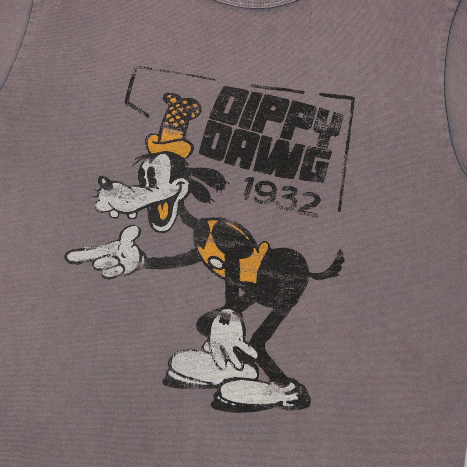 Flea-T 1950s Orange 'Dippy Dawg' T-Shirt - Navy