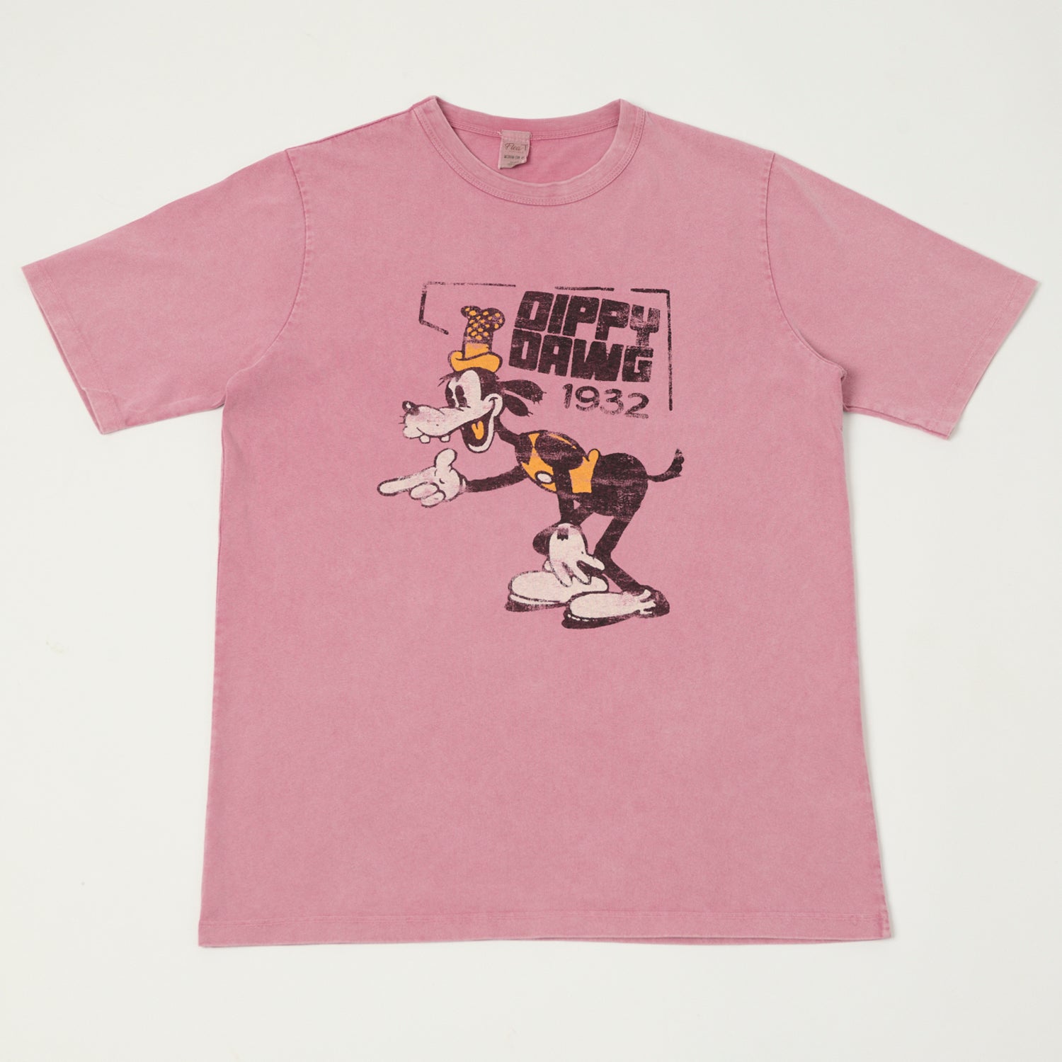 Flea-T 1950s Orange 'Dippy Dawg' T-Shirt - Pink