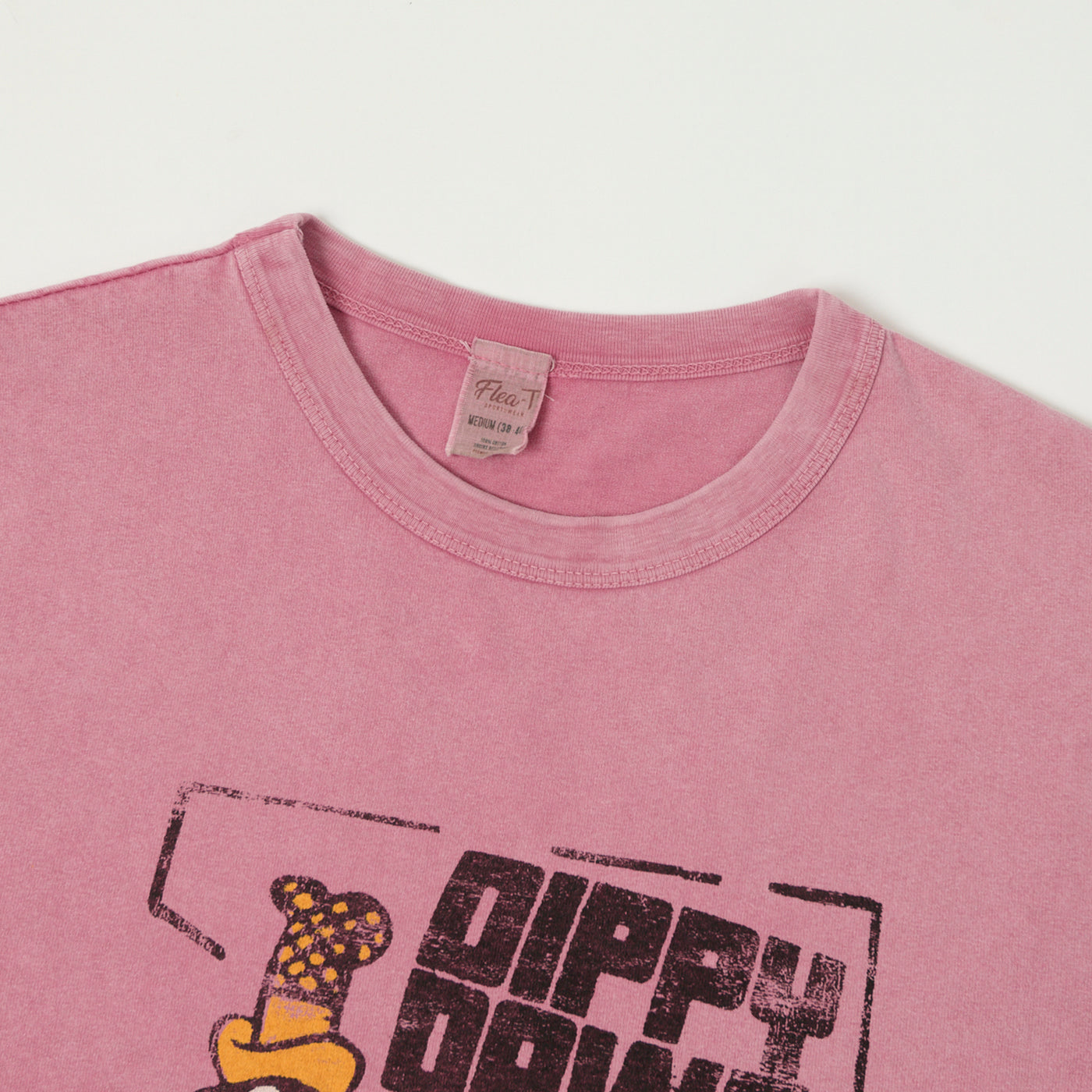 Flea-T 1950s Orange 'Dippy Dawg' T-Shirt - Pink