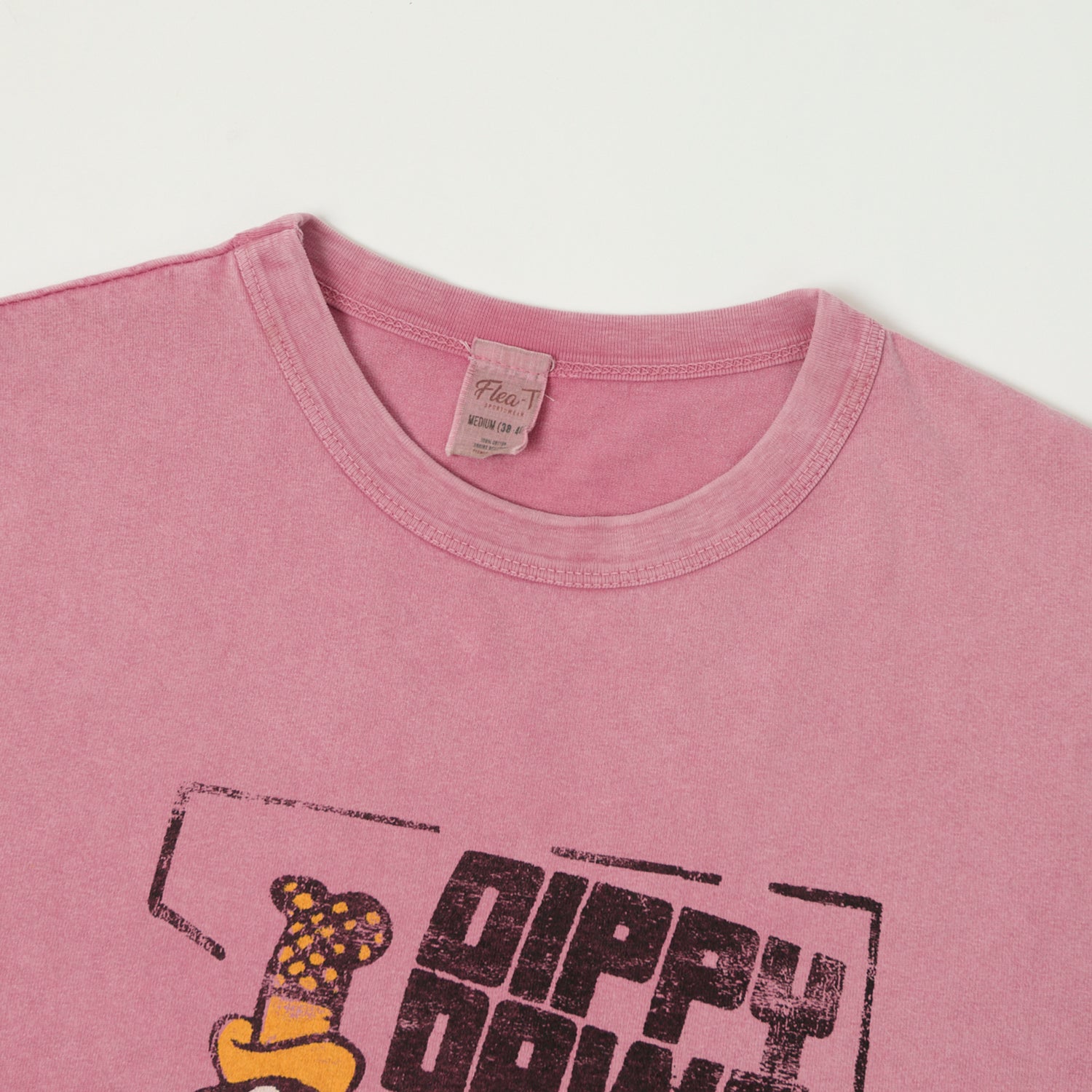 Flea-T 1950s Orange 'Dippy Dawg' T-Shirt - Pink