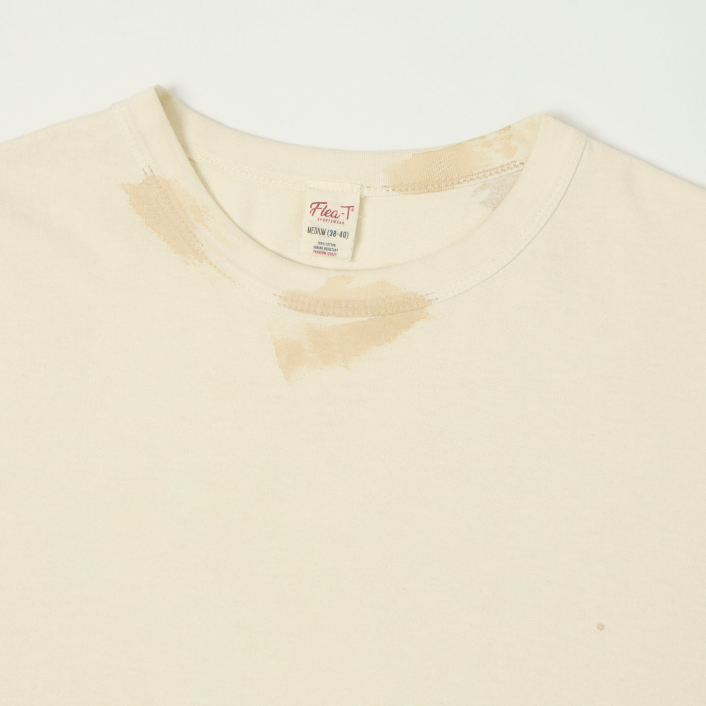 Flea-T 1950s 'Vintage' Wash T-Shirt - White