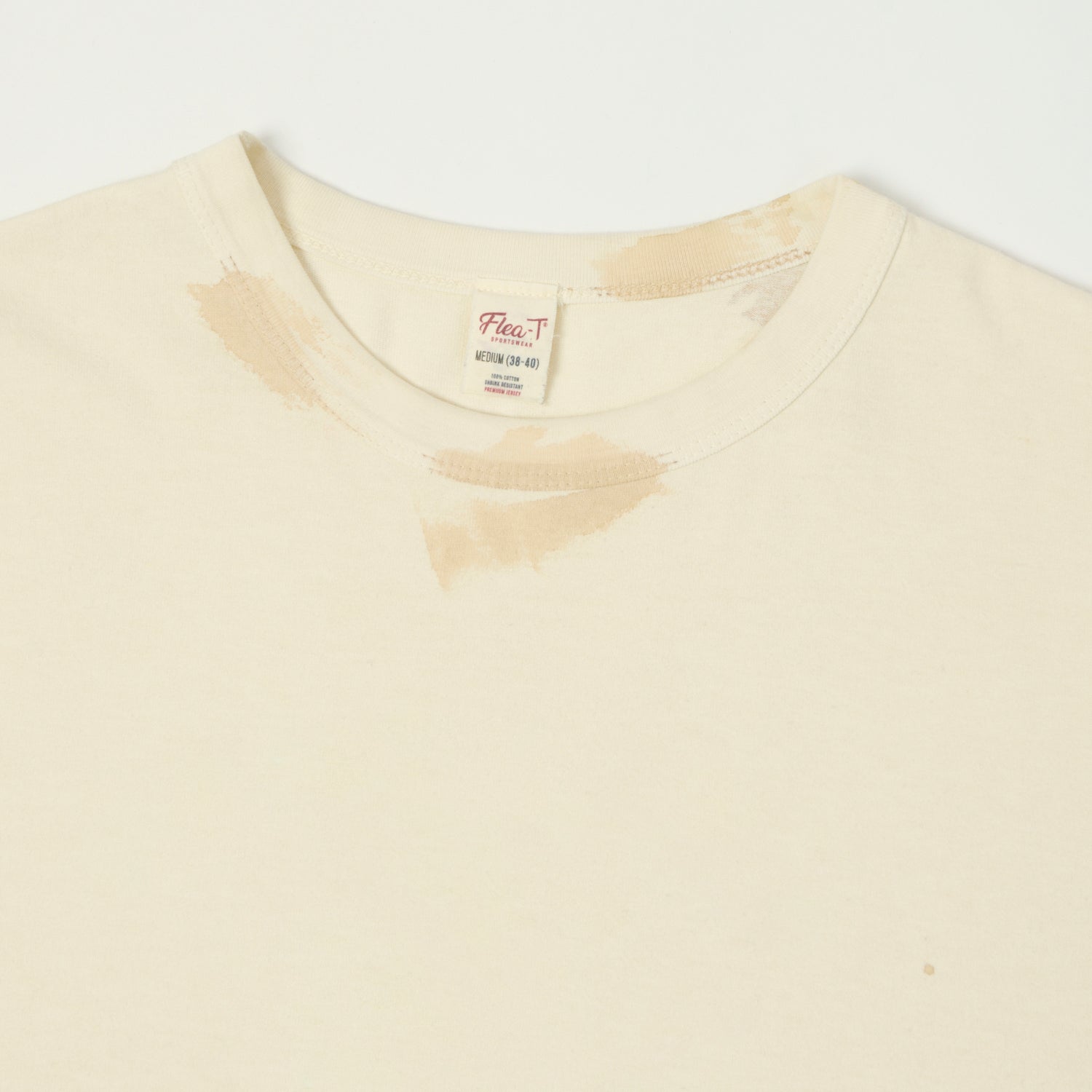 Flea-T 1950s 'Vintage' Wash T-Shirt - White