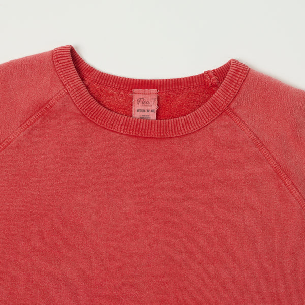 Flea-T 1950s Raglan Plain Sweatshirt - Red