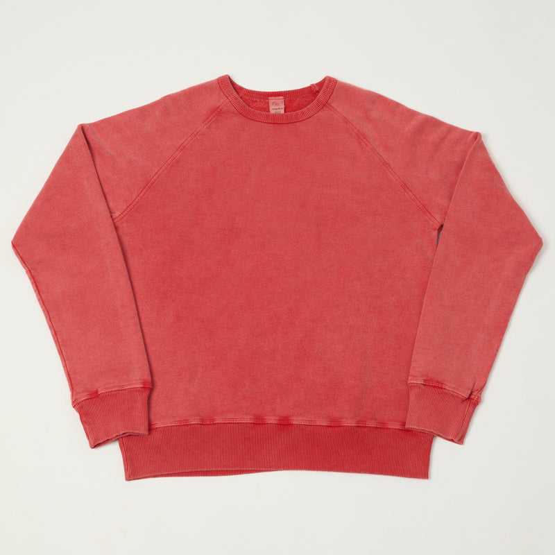 Flea-T 1950s Raglan Plain Sweatshirt - Red