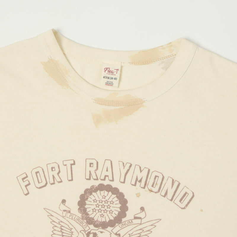 Flea-T 1950s 'Fort Raymond' Short Sleeve T-Shirt - White