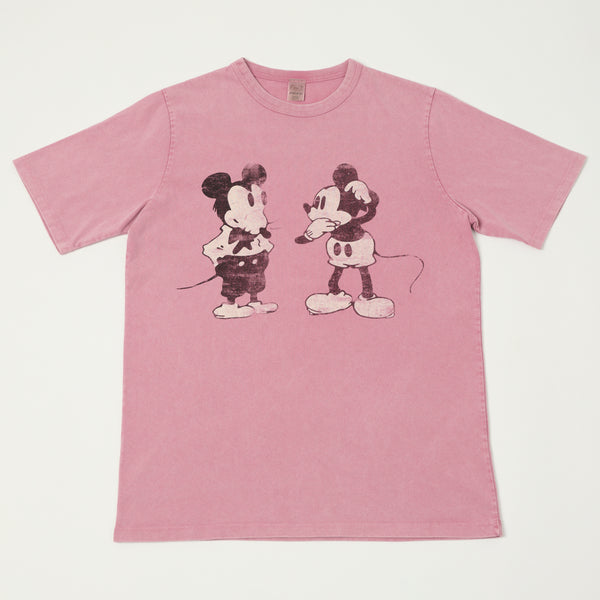 Flea-T 1950s 'Mickey Evolution'' Short Sleeve T-Shirt - Pink