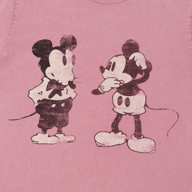 Flea-T 1950s 'Mickey Evolution'' Short Sleeve T-Shirt - Pink