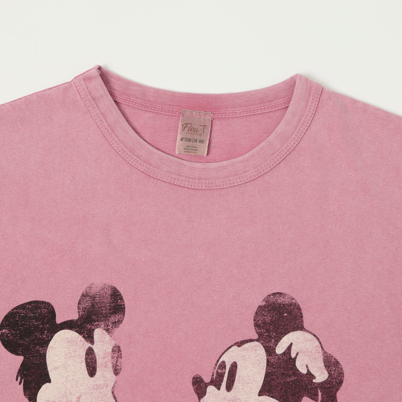 Flea-T 1950s 'Mickey Evolution' T-Shirt - Pink