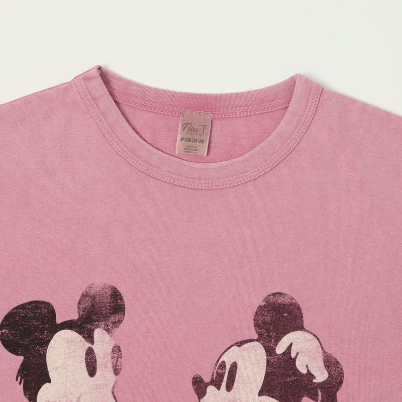 Flea-T 1950s 'Mickey Evolution'' Short Sleeve T-Shirt - Pink