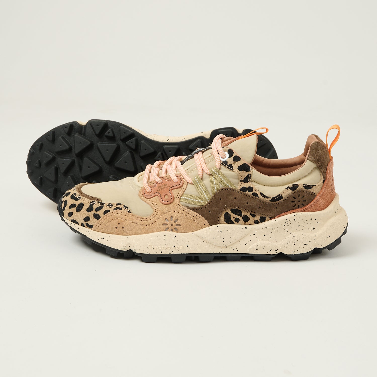 Flower Mountain Yamano 3 Suede/Nylon Sneaker - Beige/Milk/Light Brown
