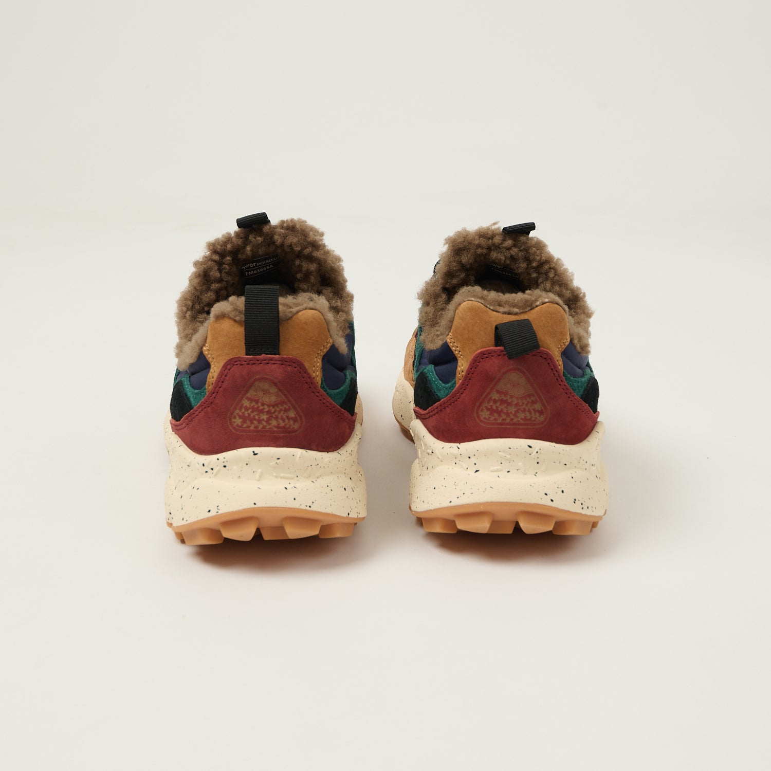 Flower Mountain Yamano 3 Suede/Nylon/Shearling Sneaker - Deep Mud/Light Brown/Navy