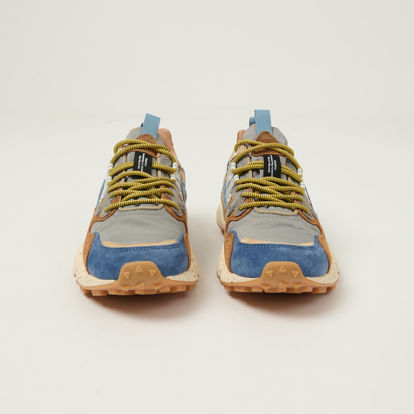 Flower Mountain Yamano 3 Suede/Nylon Sneaker - Brown/Deep Petrol/Light Blue