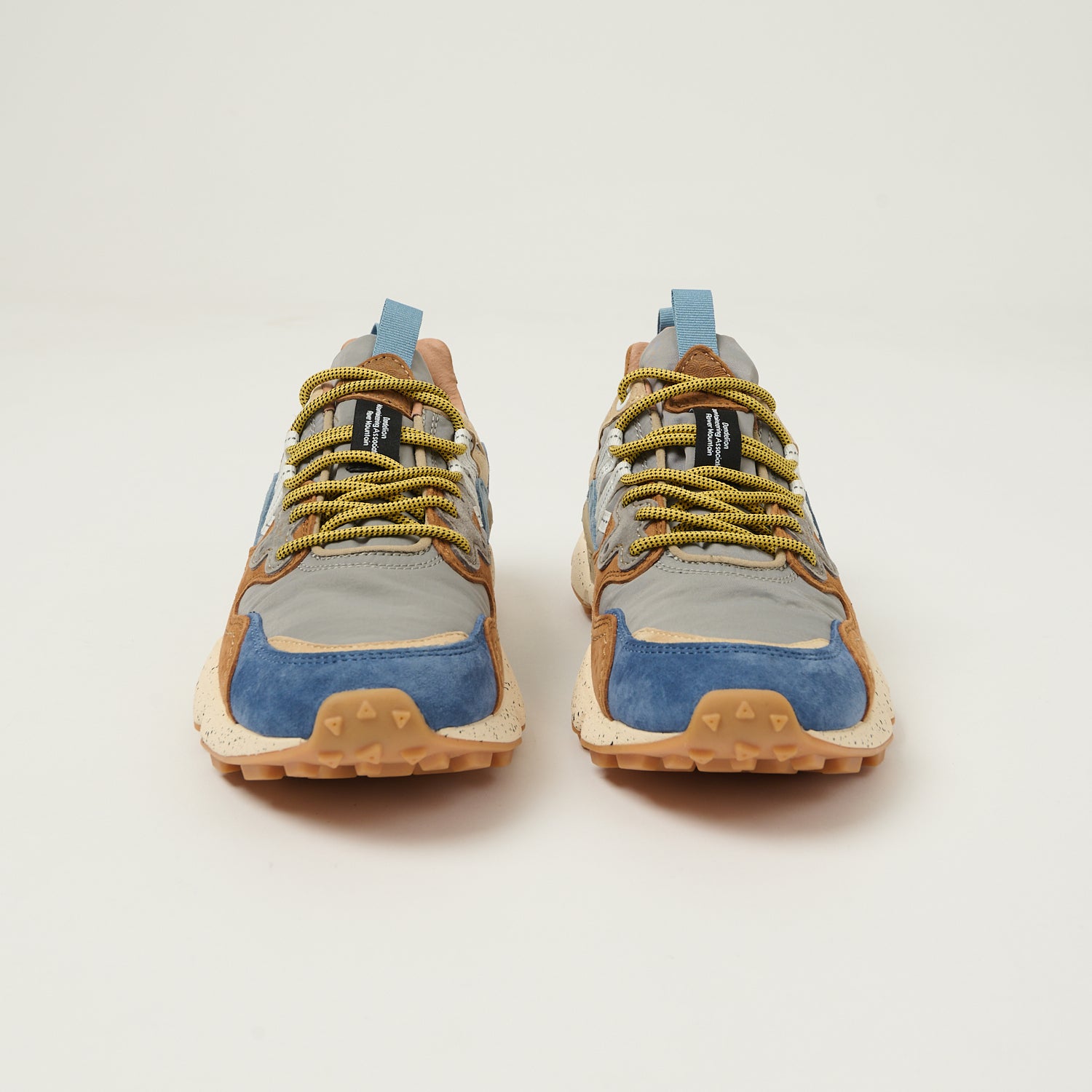 Flower Mountain Yamano 3 Suede/Nylon Sneaker - Brown/Deep Petrol/Light Blue