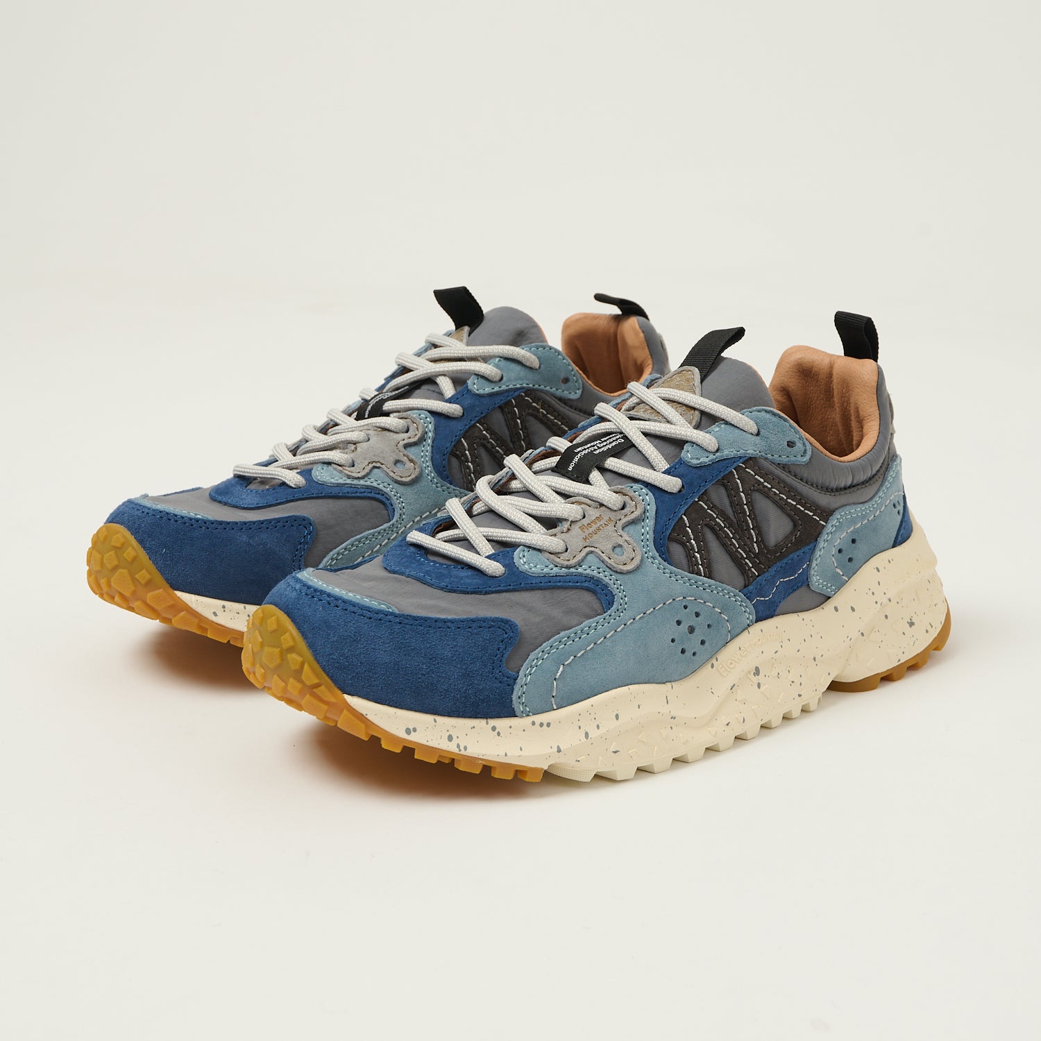 Flower Mountain Yamano 3 Suede/Nylon Sneaker - Blue/Army Green