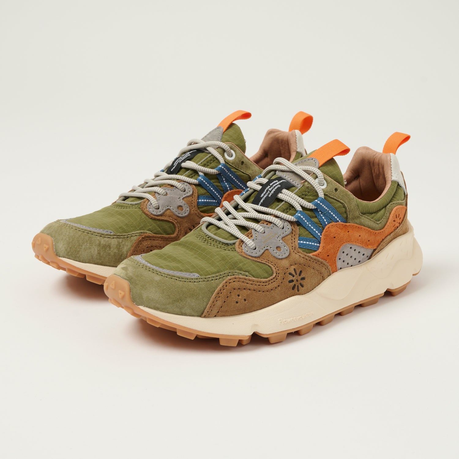 Flower Mountain Yamano 3 Suede/Nylon Sneaker - Militare/Brown