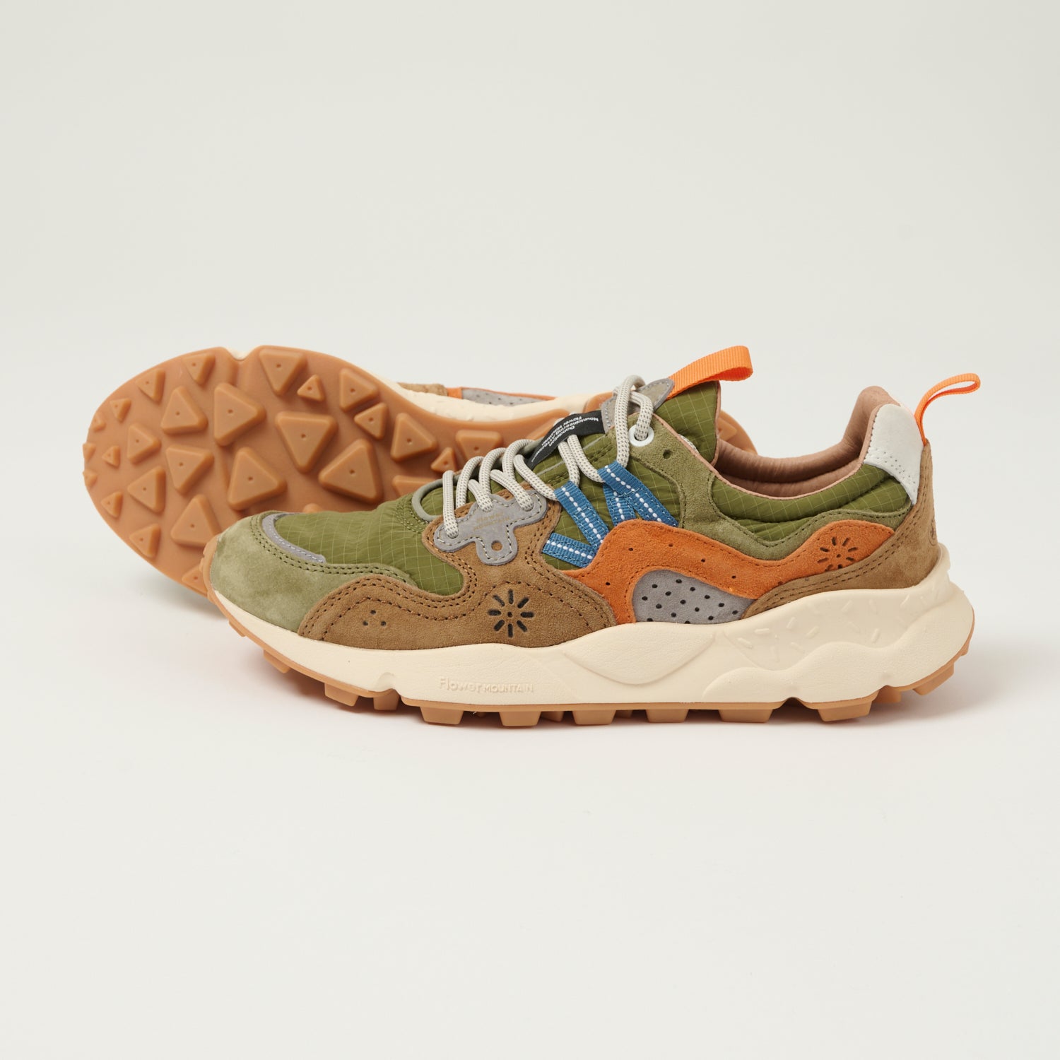Flower Mountain Yamano 3 Suede/Nylon Sneaker - Militare/Brown