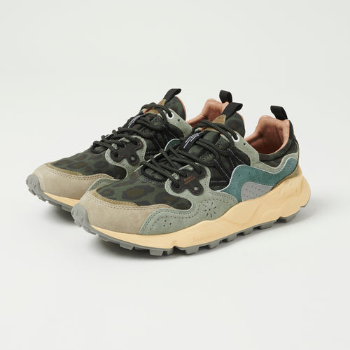Flower Mountain Yamano 3 Suede/Nylon Sneaker - Anthracite/Green