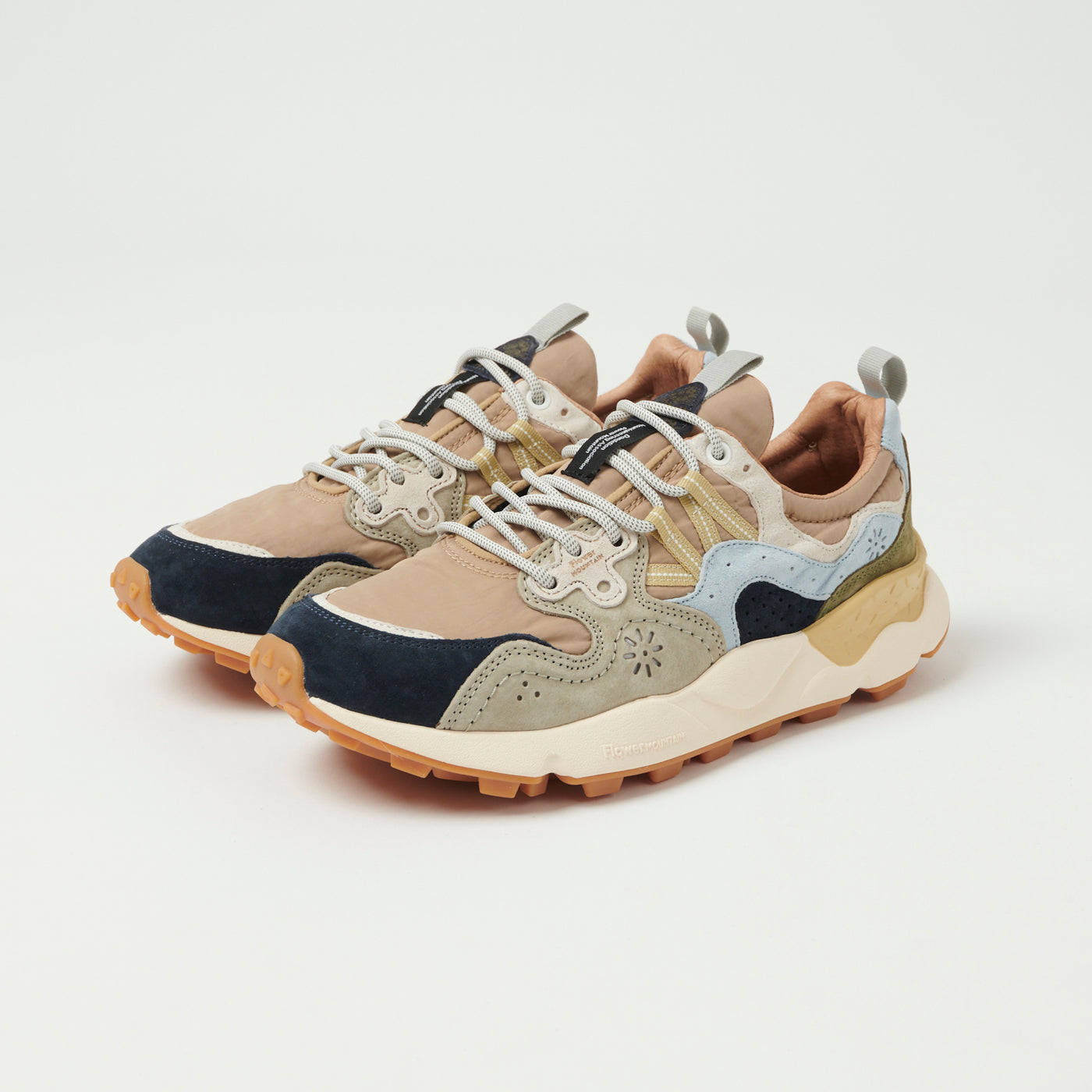 Flower Mountain Yamano 3 Man Suede/Nylon Sneaker - Black/Brown/Army Green