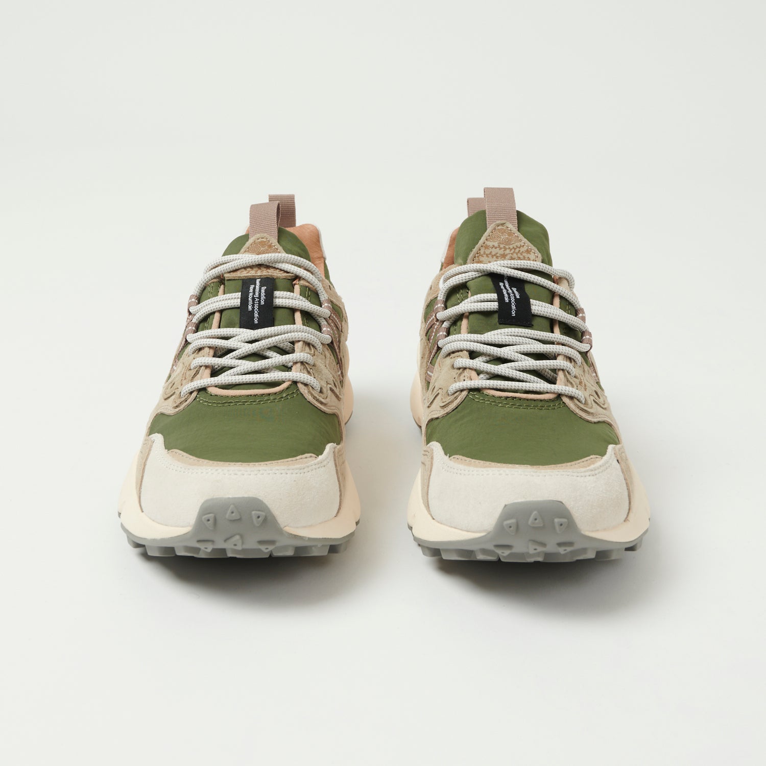 Flower Mountain Yamano 3 Suede/Nylon Sneaker - Off White/Military