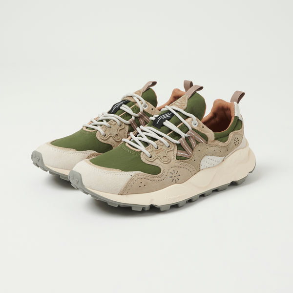 Flower Mountain Yamano 3 Suede/Nylon Sneaker - Off White/Military