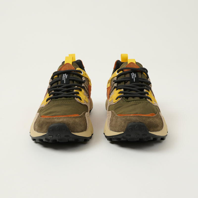 Flower Mountain Yamano 3 Man Suede/Nylon Sneaker - Grey/Yellow