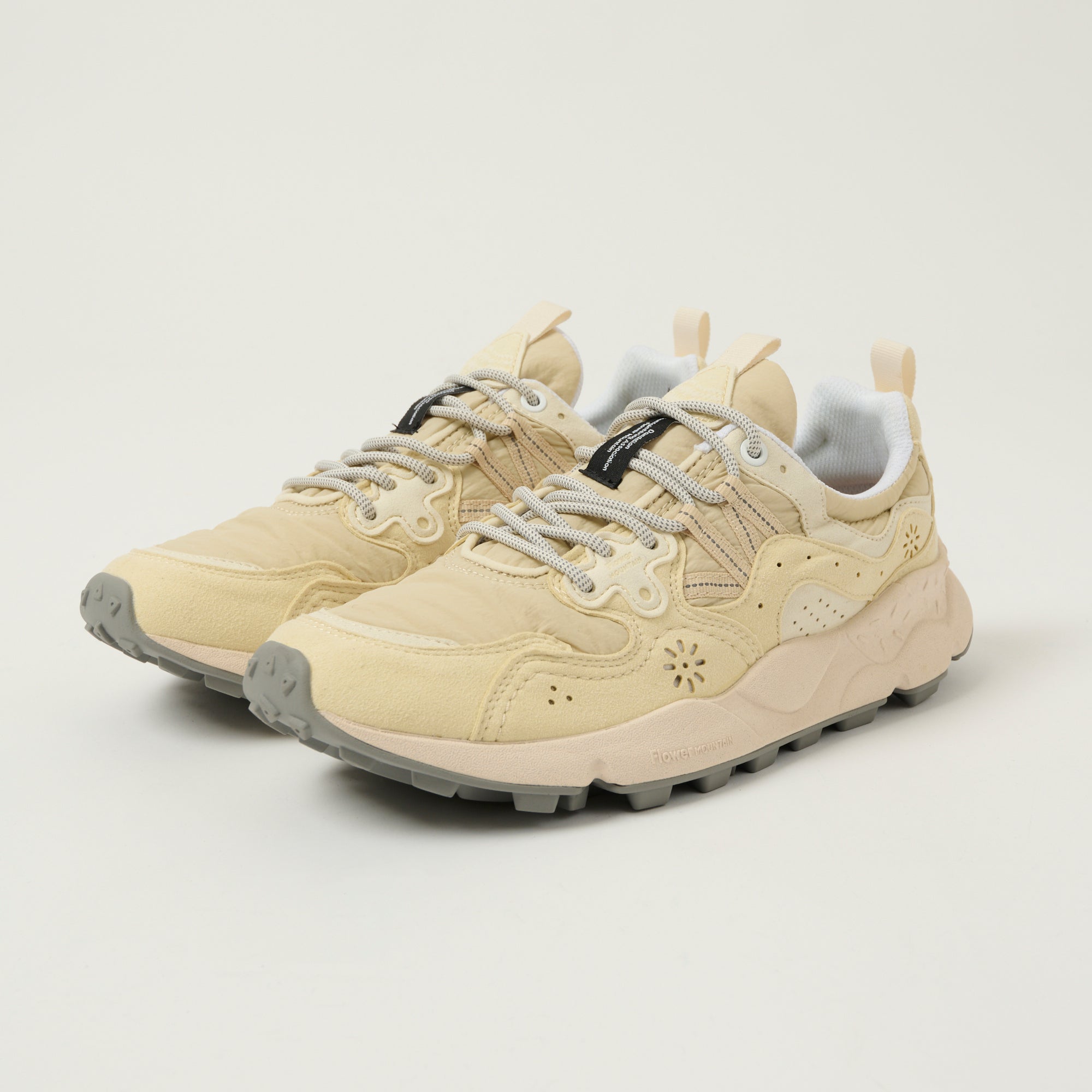 YAMANO 3 MAN KAISO ECO SUEDE NYLON SNEAKER - SAND/GREY