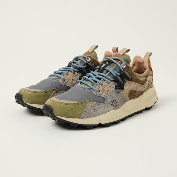 Flower Mountain Yamano 3 Man Suede/Nylon Sneaker -Military/Grey/Light Brown