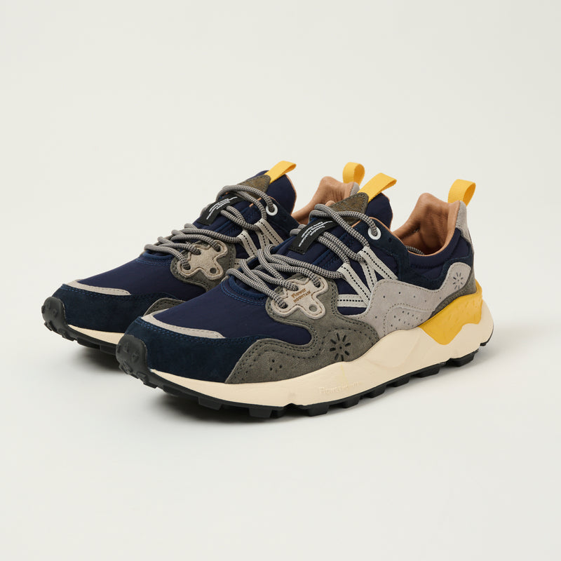 Flower Mountain Yamano 3 Man Suede/Nylon Sneaker -Navy/Blue/Grey