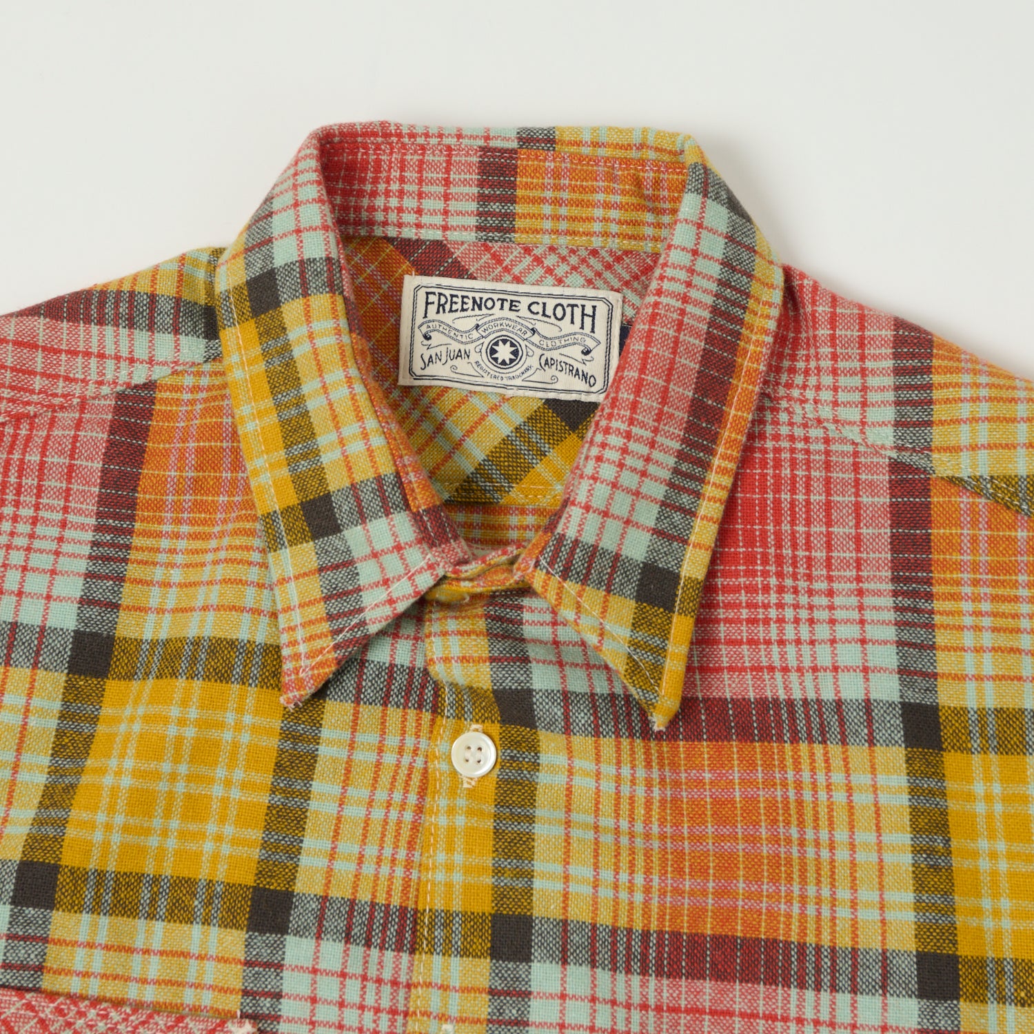 Freenote Cloth 'Benson' Palomar Wool Plaid Shirt - Yellow