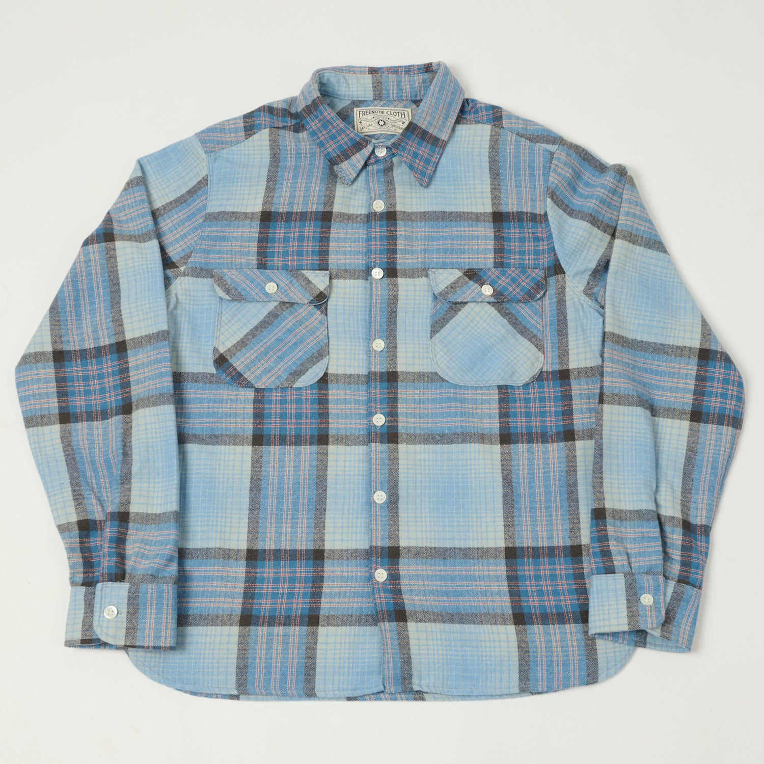 Freenote Cloth 'Benson' Concord Wool Plaid Shirt - Blue