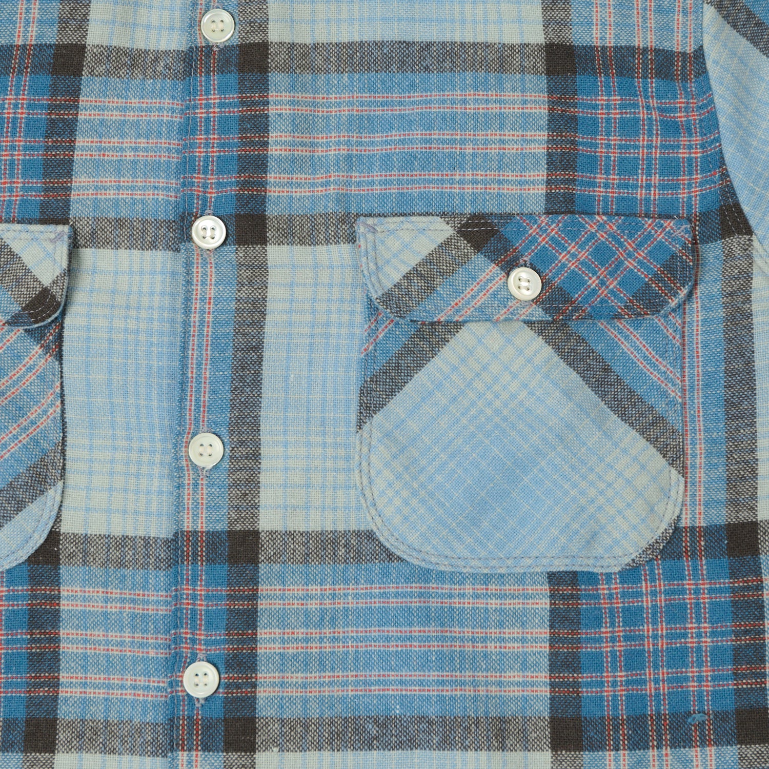 Freenote Cloth 'Benson' Concord Wool Plaid Shirt - Blue