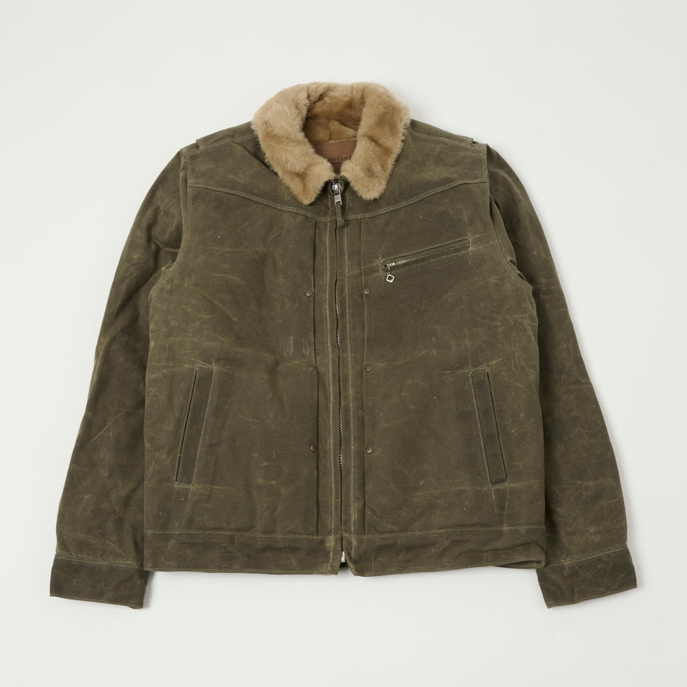 Freenote Cloth Shearling Lined Wax Canvas Jacket - Tobacco