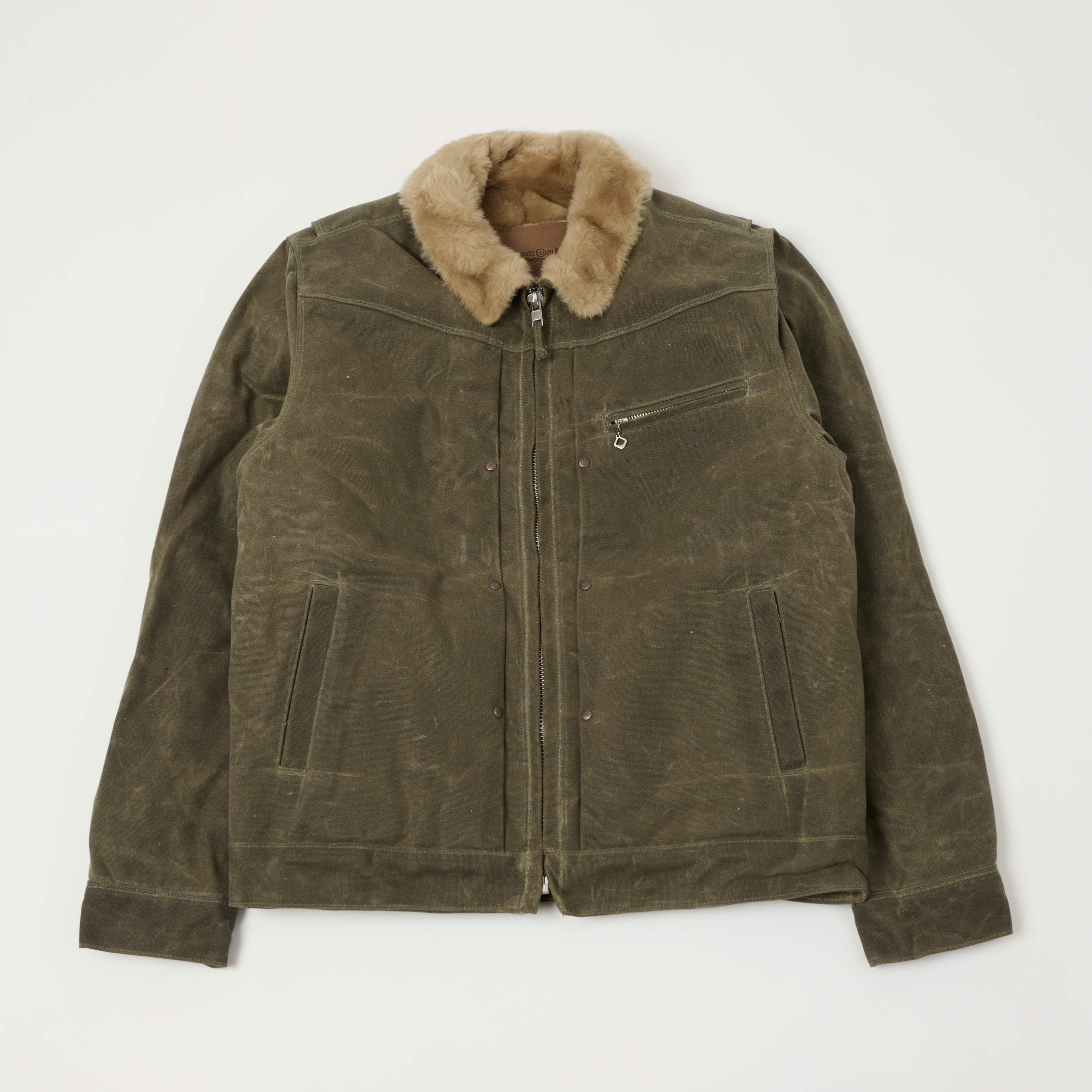 Freenote Cloth Shearling Lined Wax Canvas Jacket - Tobacco
