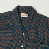 Freenote Cloth 'Cayucos' Seersucker S/S Open Collar Shirt - Blue Plaid