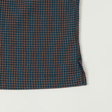 Freenote Cloth 'Cayucos' Seersucker S/S Open Collar Shirt - Blue Plaid