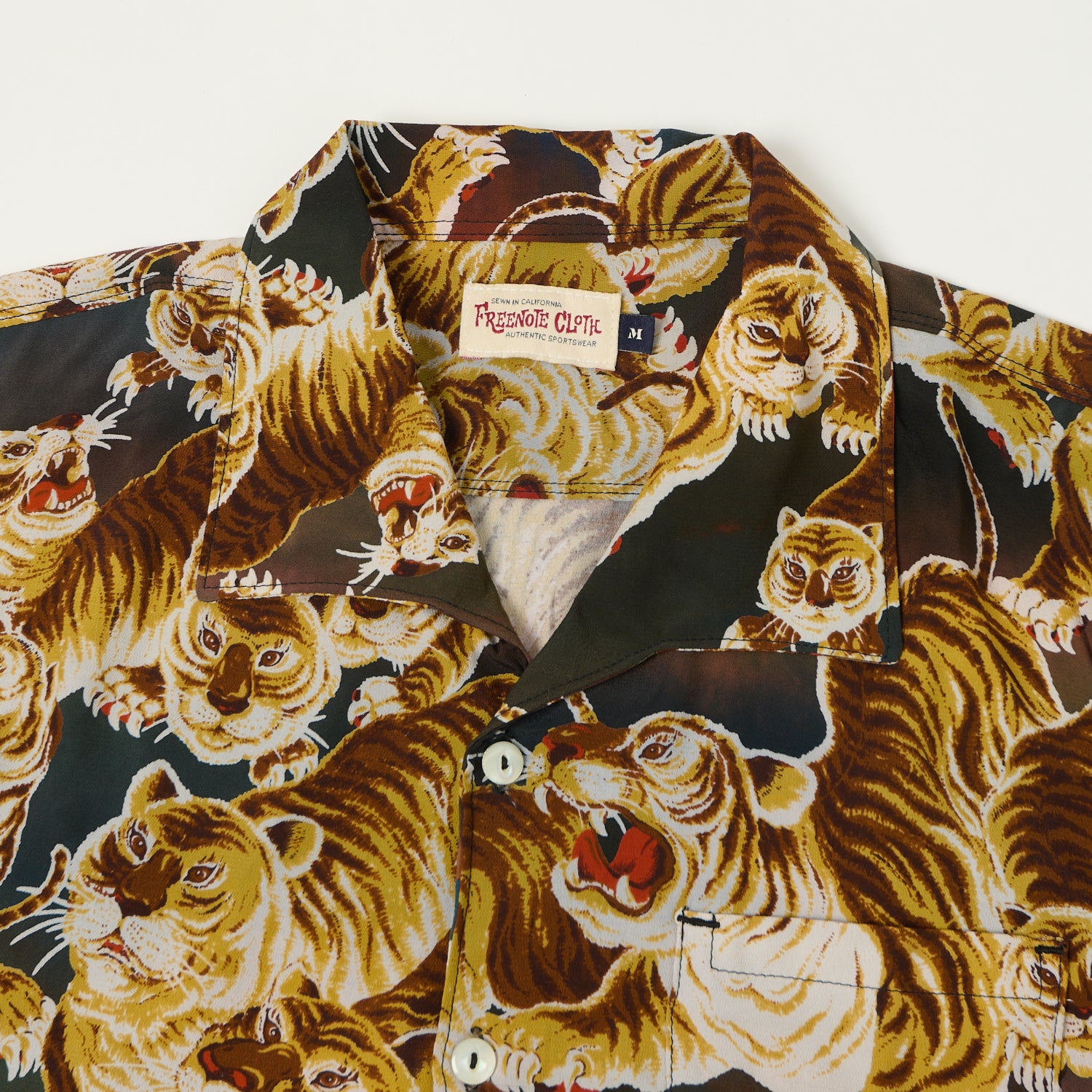 Freenote Cloth 'Cayucos Painted Tigers' Short Sleeve Shirt - Orange