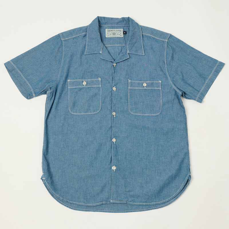 Freenote Cloth Dayton S/S Chambray Shirt - Blue
