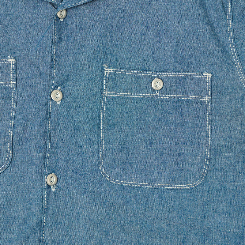 Freenote Cloth Dayton S/S Chambray Shirt - Blue