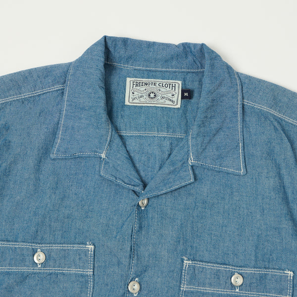 Freenote Cloth Dayton S/S Chambray Shirt - Blue