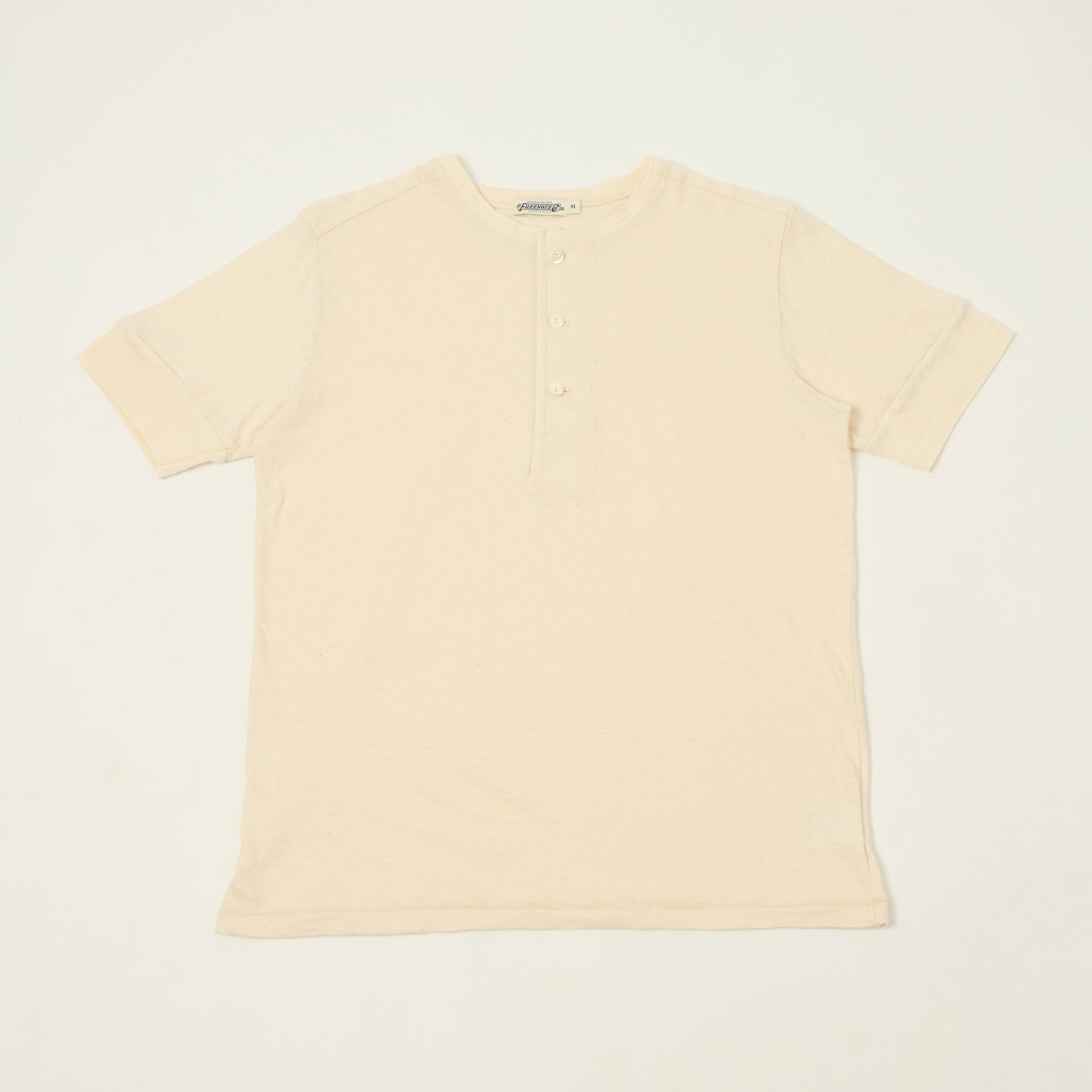 Freenote Cloth 'Fairmont' Short Sleeve Henley - Natural