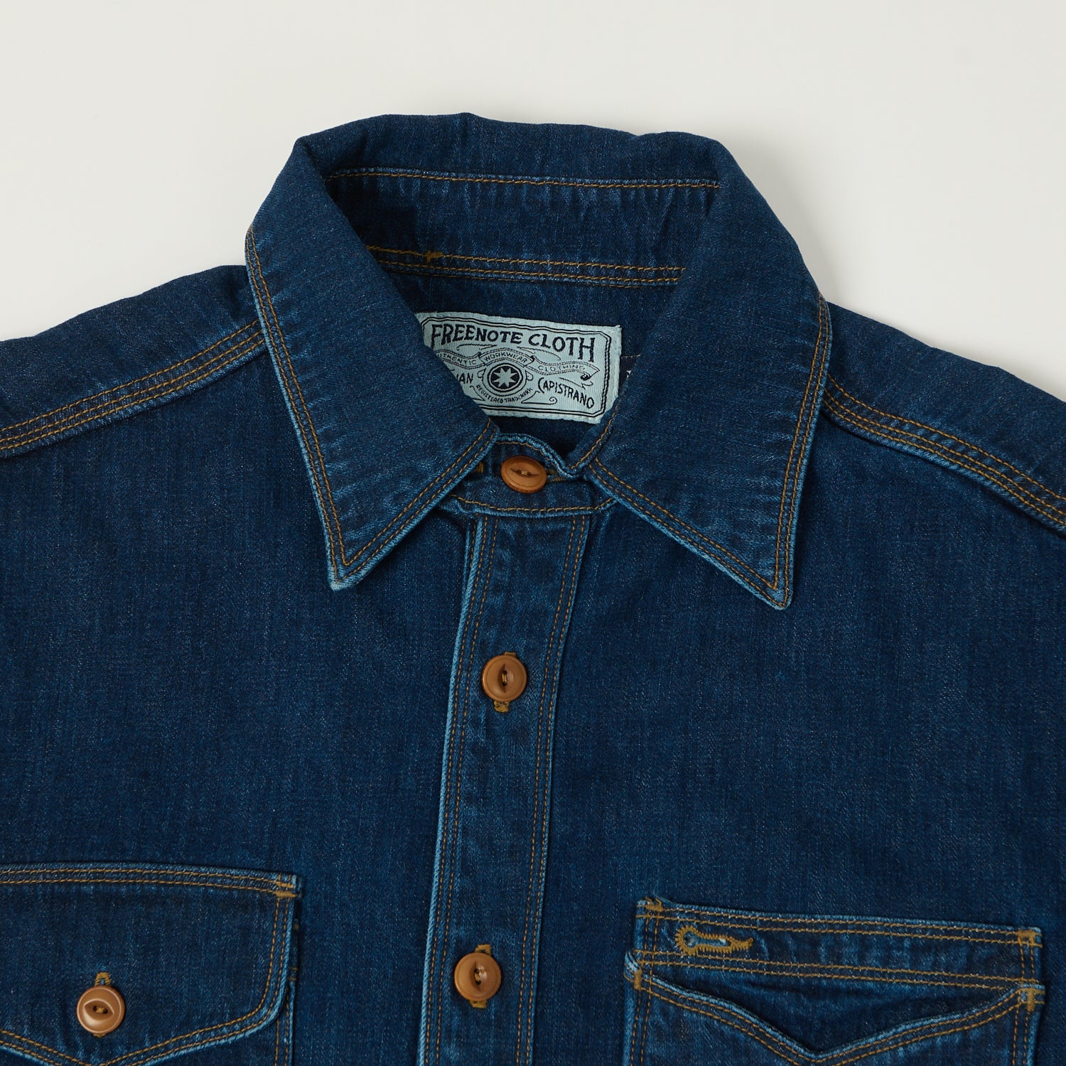 stone  90's 比翼デニムシャツ　アーカイブ Freenote Cloth 'Lambert' 8oz Denim Work Shirt - Stone Washed – SON