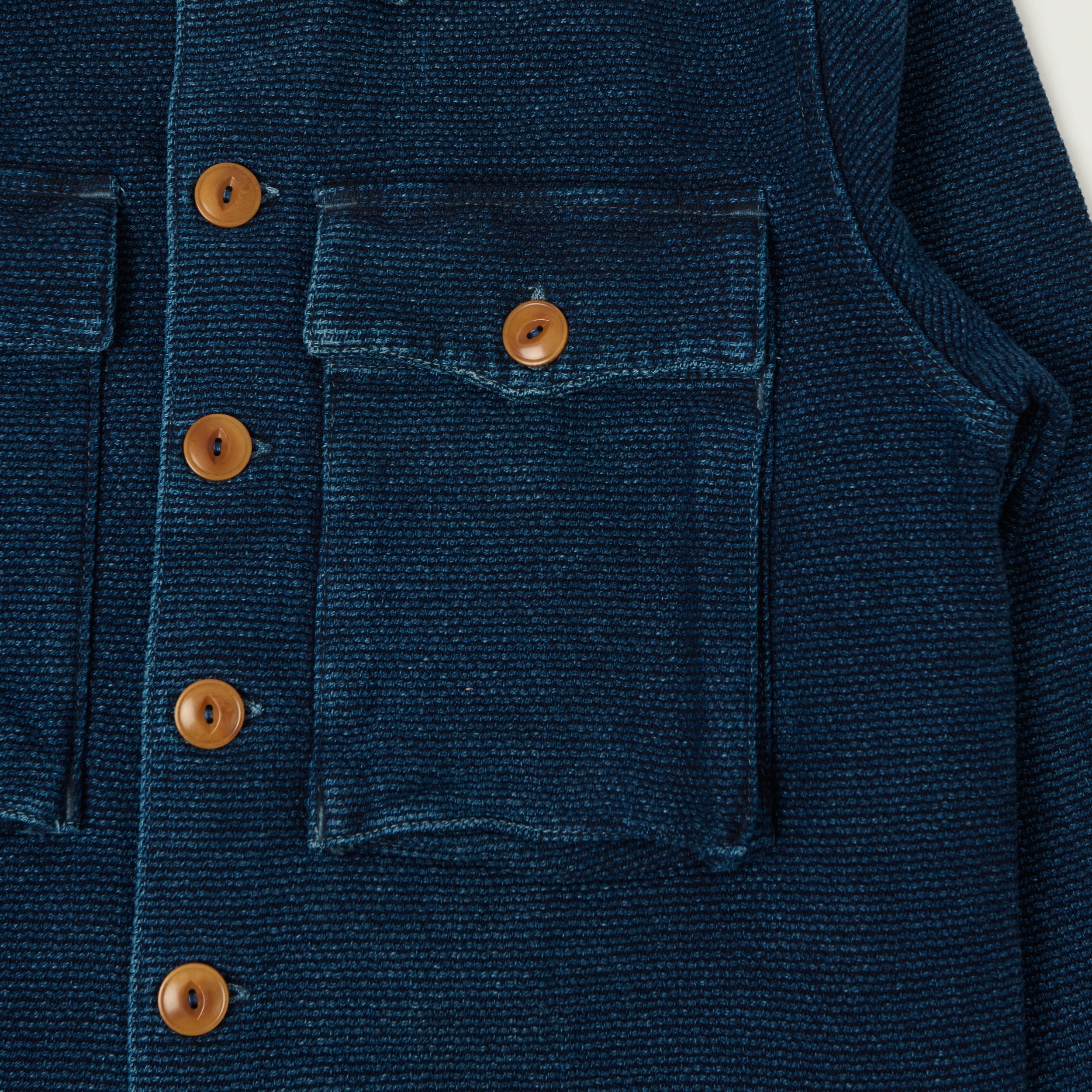 Freenote Cloth 'Midway' Indigo Sashiko Jacket - Rinsed