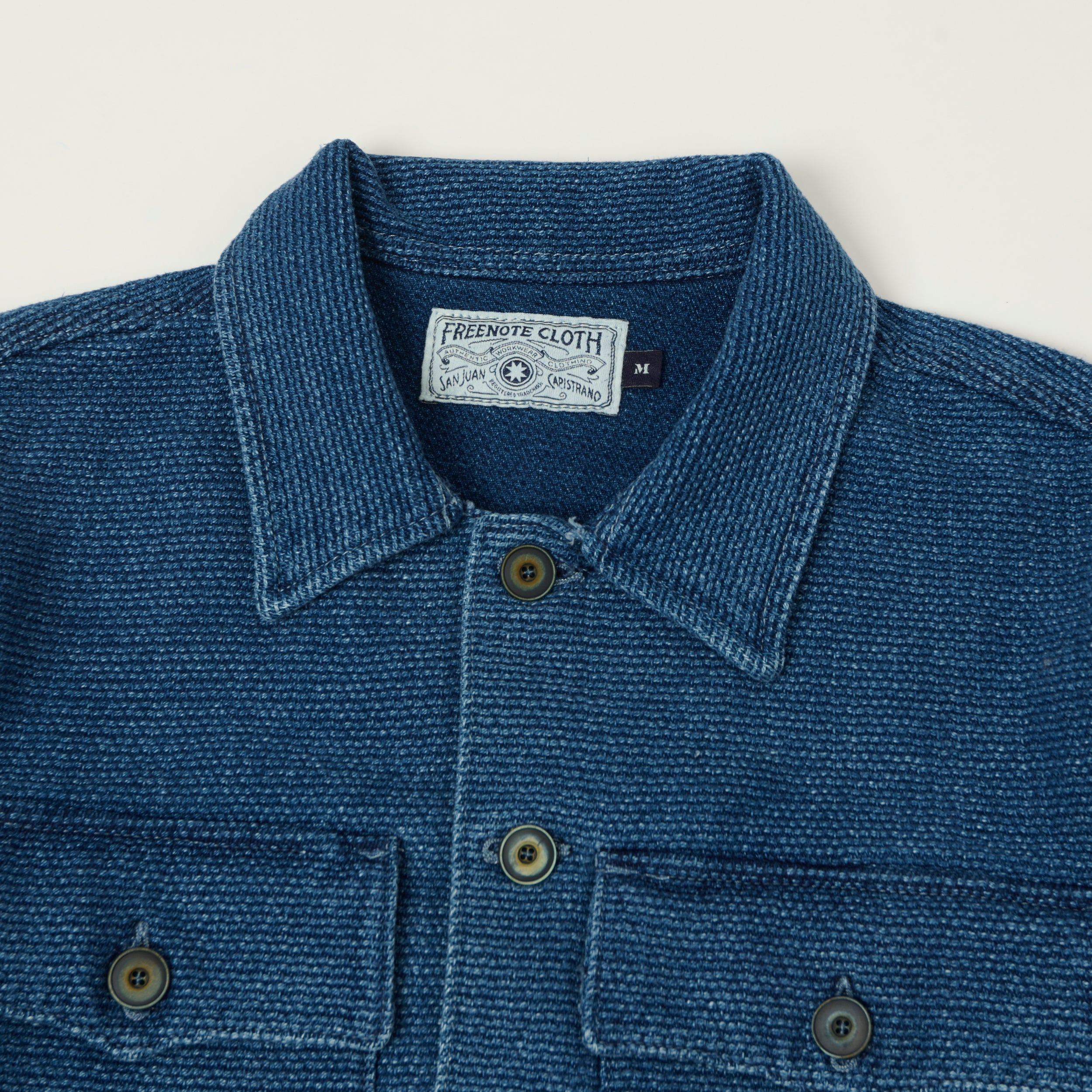 Freenote Cloth 'Midway' Indigo Sashiko Jacket - Two Year Wash