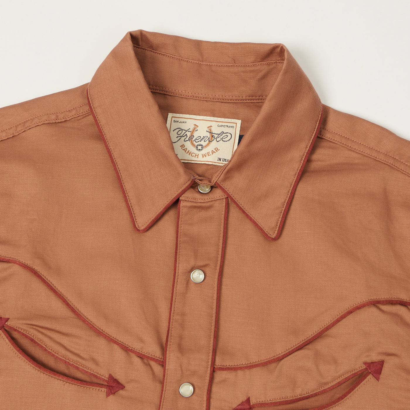 Freenote Cloth 'Rambler Honky Tonk' Western Shirt - Terracotta