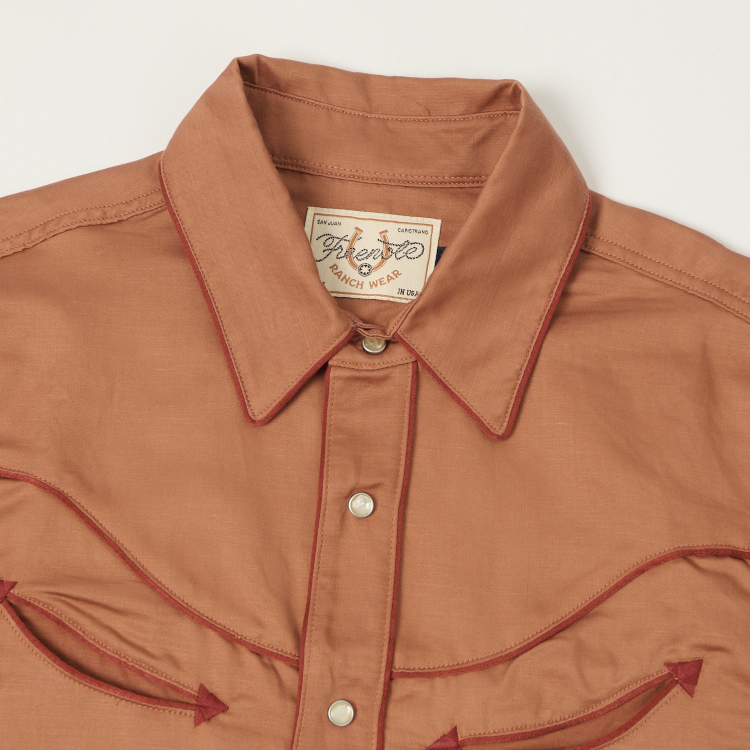 Freenote Cloth 'Rambler Honky Tonk' Western Shirt - Terracotta