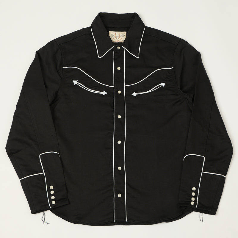 Freenote Cloth Rambler 'Honky Tonk' Western Shirt - Black